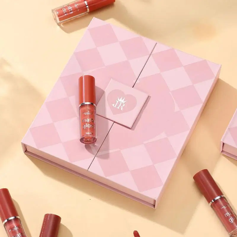 Mocallure 12 Pcs Lip Gloss Set – High Pigment Liquid Gloss with Long-lasting Shine (Pink, Red, Nude, Peach, Maroon)