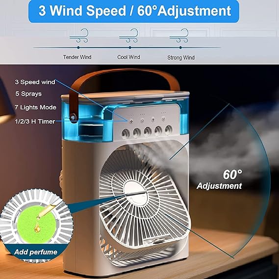 Mini air cooling fan multifunction usb new household portable air conditioner humidifier strong wind | protable fan | portable air cooler (random color)