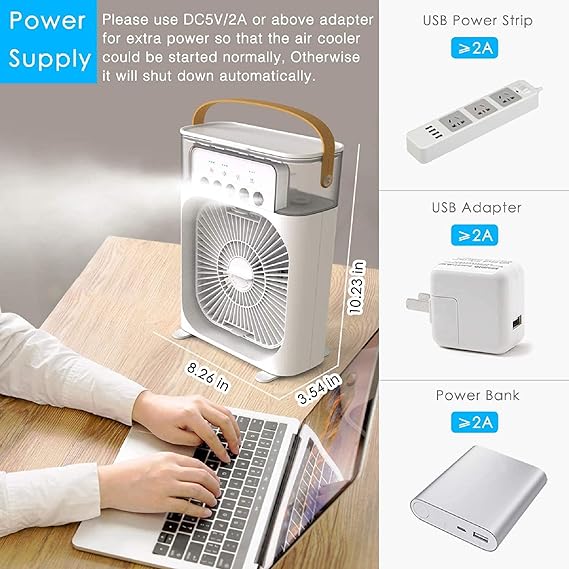Mini air cooling fan multifunction usb new household portable air conditioner humidifier strong wind | protable fan | portable air cooler (random color)