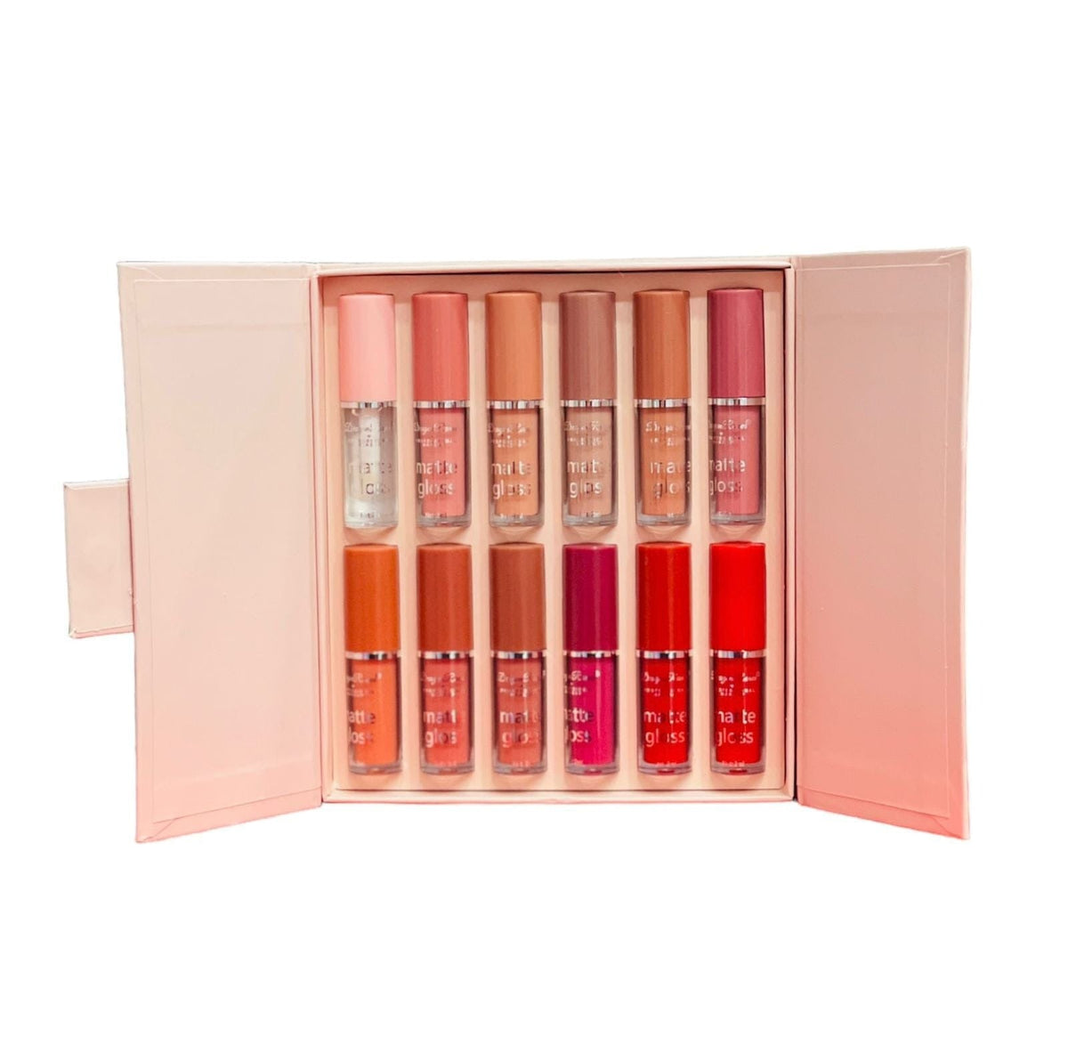 Mocallure 12-Piece High Pigment Lip Gloss Set | Rich & Vibrant Shades – Pink, Red, Peach, Nude & Maroon | Smooth Liquid Texture, Long-Lasting Shine for Any Occasion
