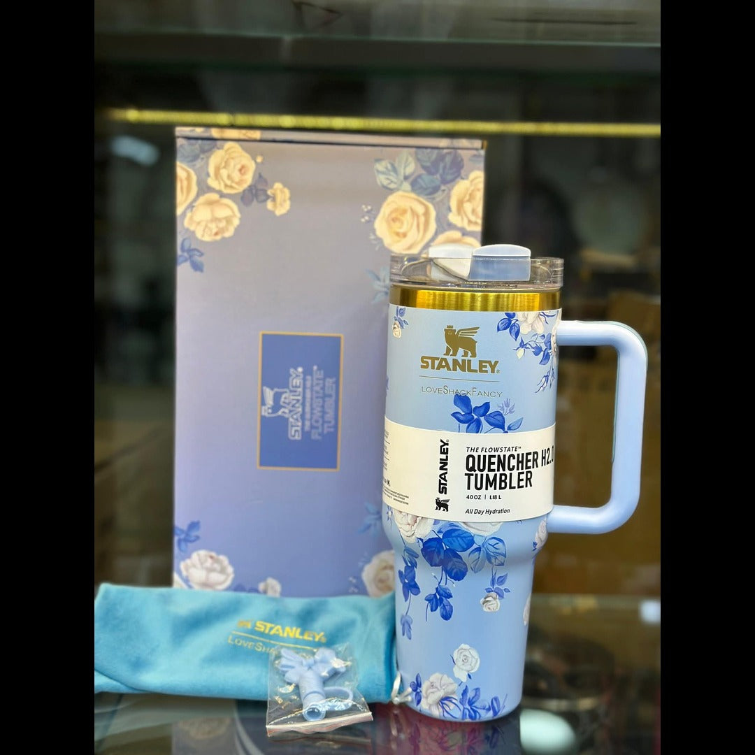 Stanley x LoveShackFancy Limited Edition 40oz Quencher H2.0 FlowState Tumbler – Floral Collaboration Collection ( RANDOM COLOUR )