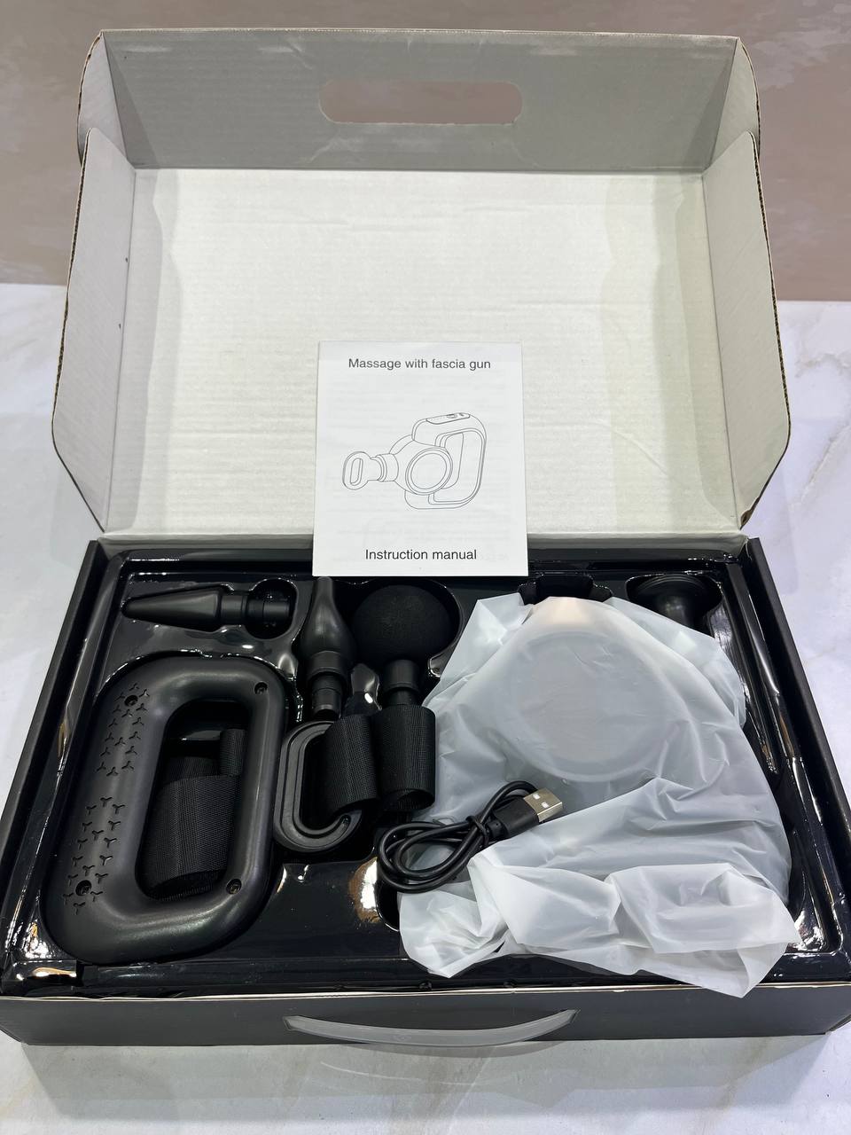 Rechargeable Massager Facial with Belt Model HB-016 04 Massage head attachement for muscle pain relief (random color)