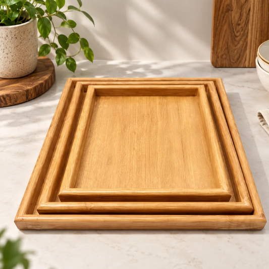 Wooden Tray Set 3 PCS High Quality