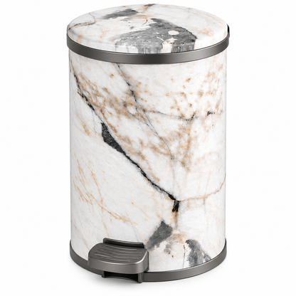 Premium Marble/Wood Design Pedal Dustbin (7L & 11L)