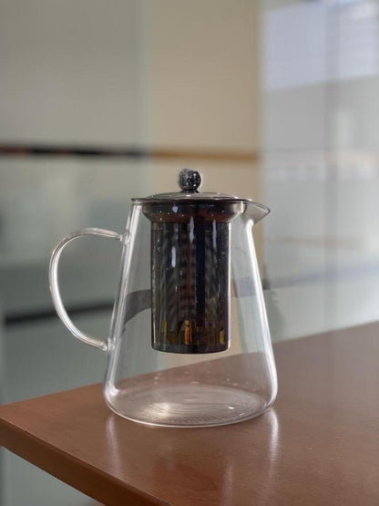 Infuser Glass Tea Jug with Stainless Steel Filter – Premium Hot & Cold Brewer for Tea, Detox Water & Herbal Drinks