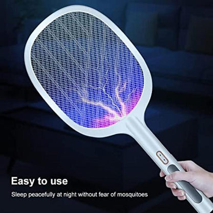 Nova Mosquito Killer Swatter 2 In 1 Rechargeable Electric Racket And Lamp With Type C Charging