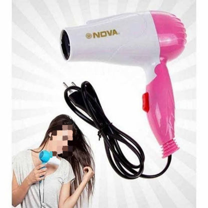 Nova NV-1290 1000W Portable Foldable Mini Hair Dryer – Compact Travel Styling Tool