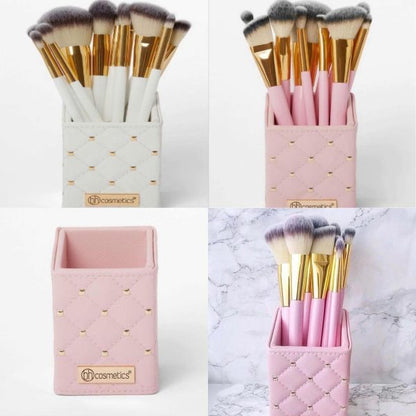 Cosmetics Elegance Brush Set – Studded White Makeup Brushes Kit