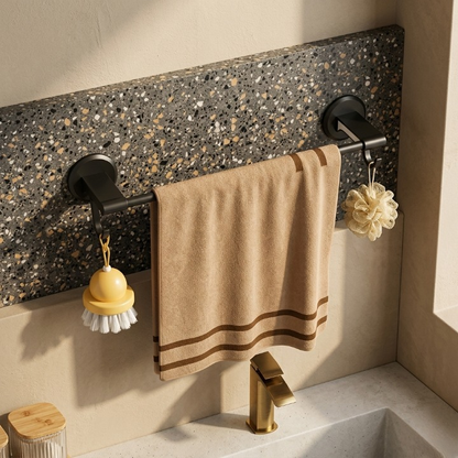 Simple Multifunctional Towel Bar | No-Drill Wall Mounted Bathroom Organizer | Strong Load-Bearing 10kg | 50cm