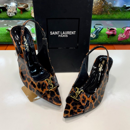 Patent Leather Saint Laurent Opyum Slingback Pumps Heels Providing Elegant Style With Sophisticated Look