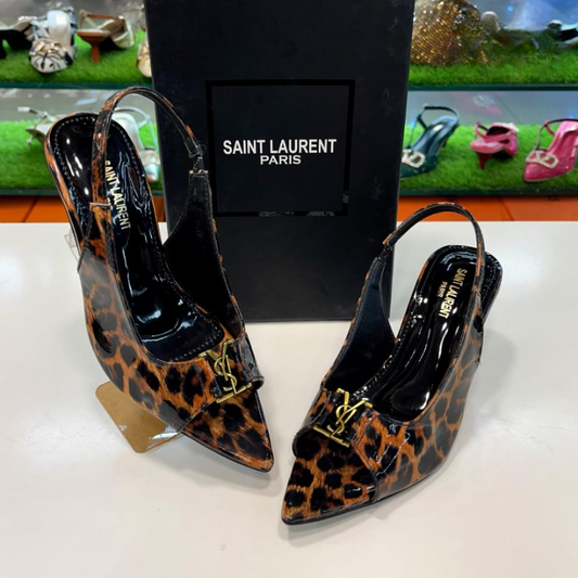 Patent Leather Saint Laurent Opyum Slingback Pumps Heels Providing Elegant Style With Sophisticated Look