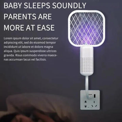 Mini USB Rechargeable Mosquito Racket with UV Light – Portable Electric Bug Zapper &amp; Fly Swatter for Indoor/Outdoor Use, Home, Office, Travel &amp; Camping
