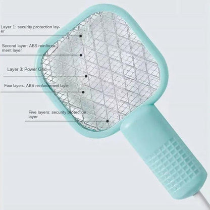 Mini USB Rechargeable Mosquito Racket with UV Light – Portable Electric Bug Zapper &amp; Fly Swatter for Indoor/Outdoor Use, Home, Office, Travel &amp; Camping
