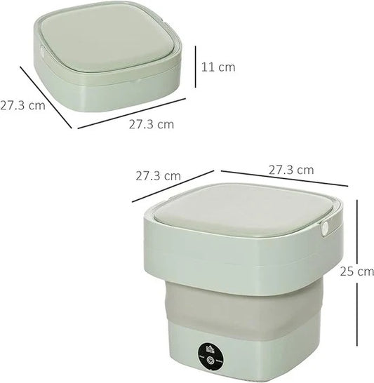 Foldable Mini Washing Machine – Portable Collapsible Washer for Travel, Dorm, Baby Clothes | Random Color