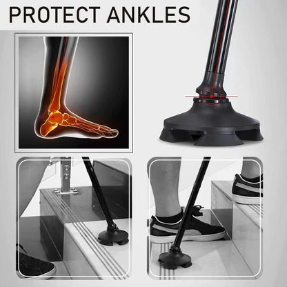 Portable Folding Walking Stick with Led Light &amp; Aluminium Handle For Adults or old Peoples Black