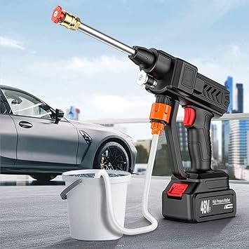 Automatic Cordless Car Wash Spray Gun- 48V High Pressure Lithium Battery - Wireless Foam Jet Washer