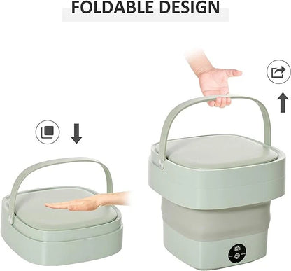 Foldable Mini Washing Machine – Portable Collapsible Washer for Travel, Dorm, Baby Clothes | Random Color