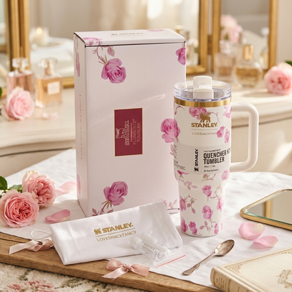 Stanley x LoveShackFancy Limited Edition 40oz Quencher H2.0 FlowState Tumbler – Floral Collaboration Collection ( RANDOM COLOUR )