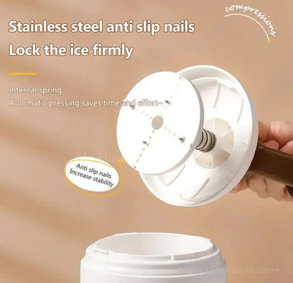 Manual Ice Shaver & Gola Ganda Maker – Portable Ice Crusher Machine for Home Use with Stainless Steel Blades