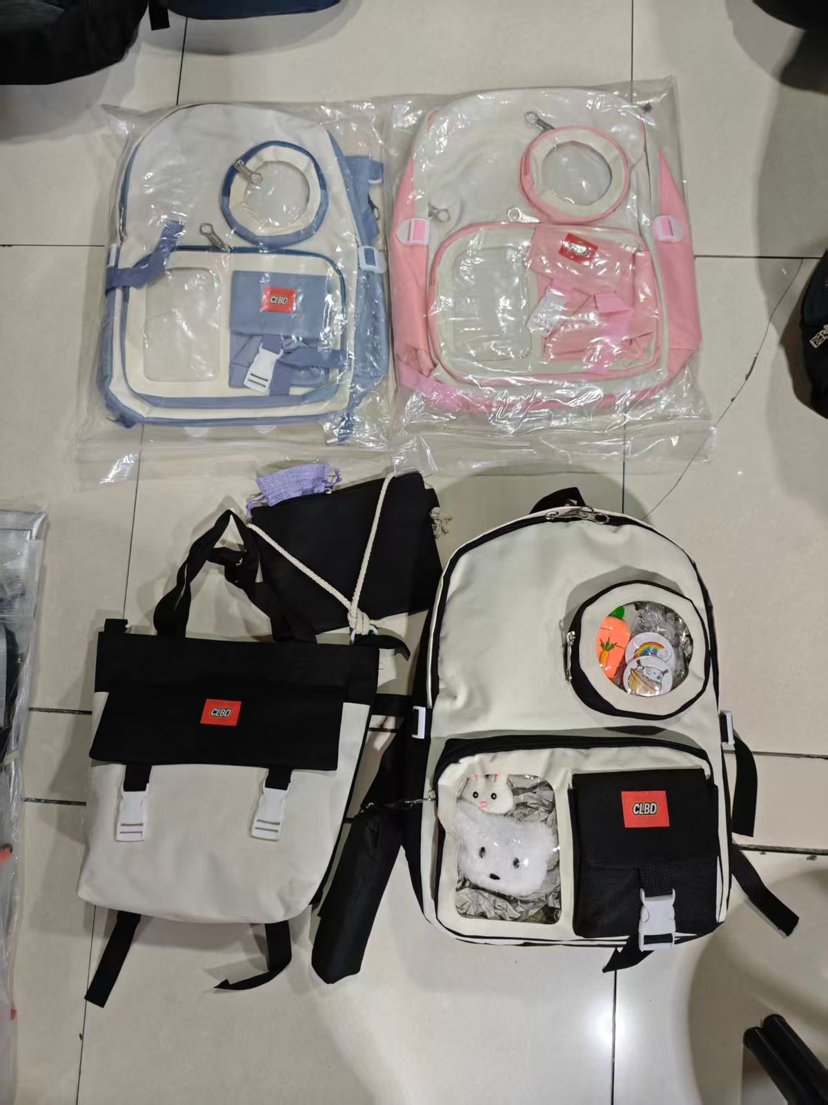 5 Set Backpack For Teenager Girl Waterproof High Capacity School Bags Female Student Cute BookBags