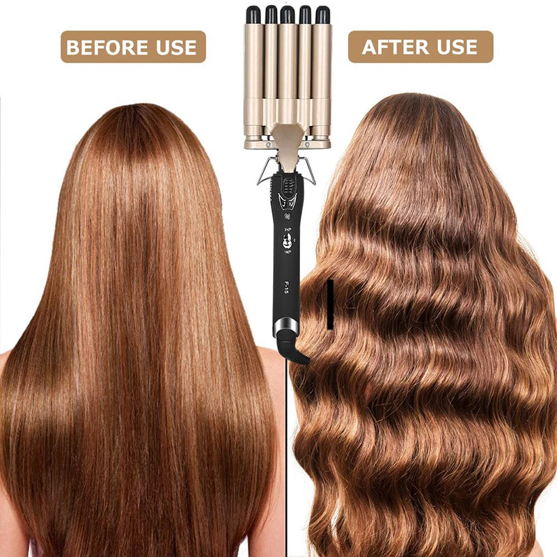 MO-6003  hair curler Professional Hair Straightener for Curly and Wavy Hair 5 Tubes