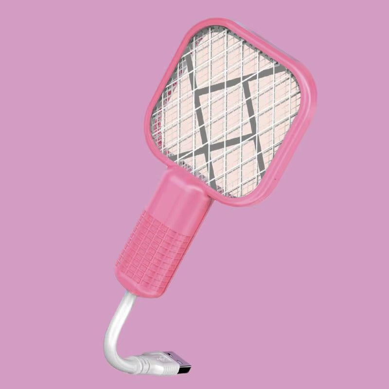 Mini USB Rechargeable Mosquito Racket with UV Light – Portable Electric Bug Zapper &amp; Fly Swatter for Indoor/Outdoor Use, Home, Office, Travel &amp; Camping