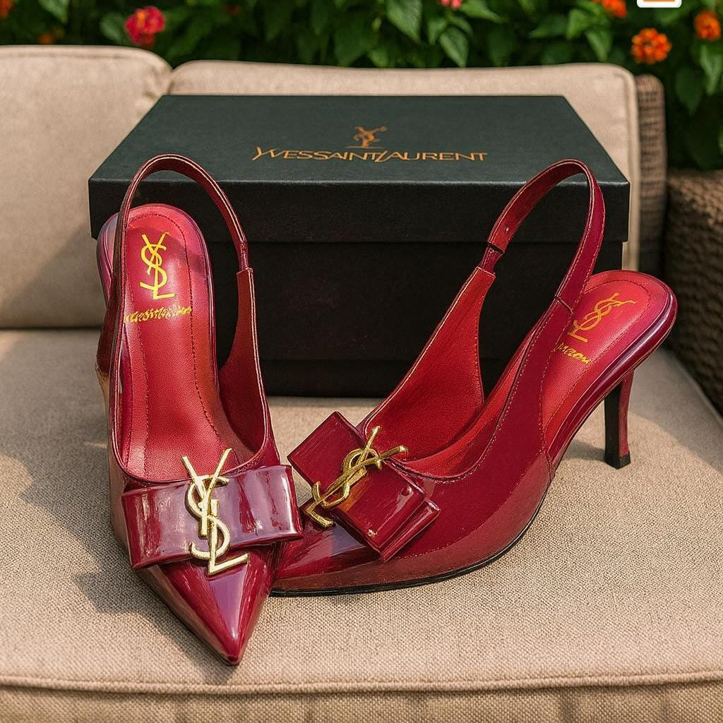 YSL Inspired Slingback Heels Providing Elegant Style With Sophisticated Look Durable Quality Comfortable Wear