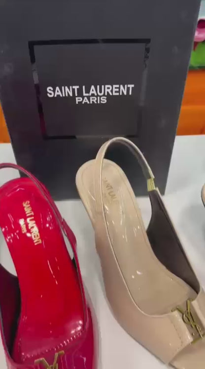 Patent Leather Saint Laurent Opyum Slingback Pumps Heels Providing Elegant Style With Sophisticated Look