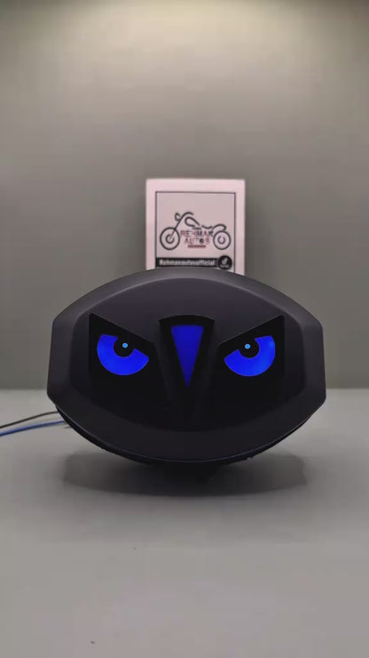Premium Devil Eye Bike Backlight – Universal 12V LED Brake Tail Light with Multicolor RGB Dynamic Flash for 125cc Motorcycles (Random Color)