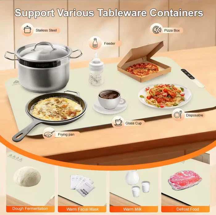 Leather Heated Board - Food Warmer & Warming Tray